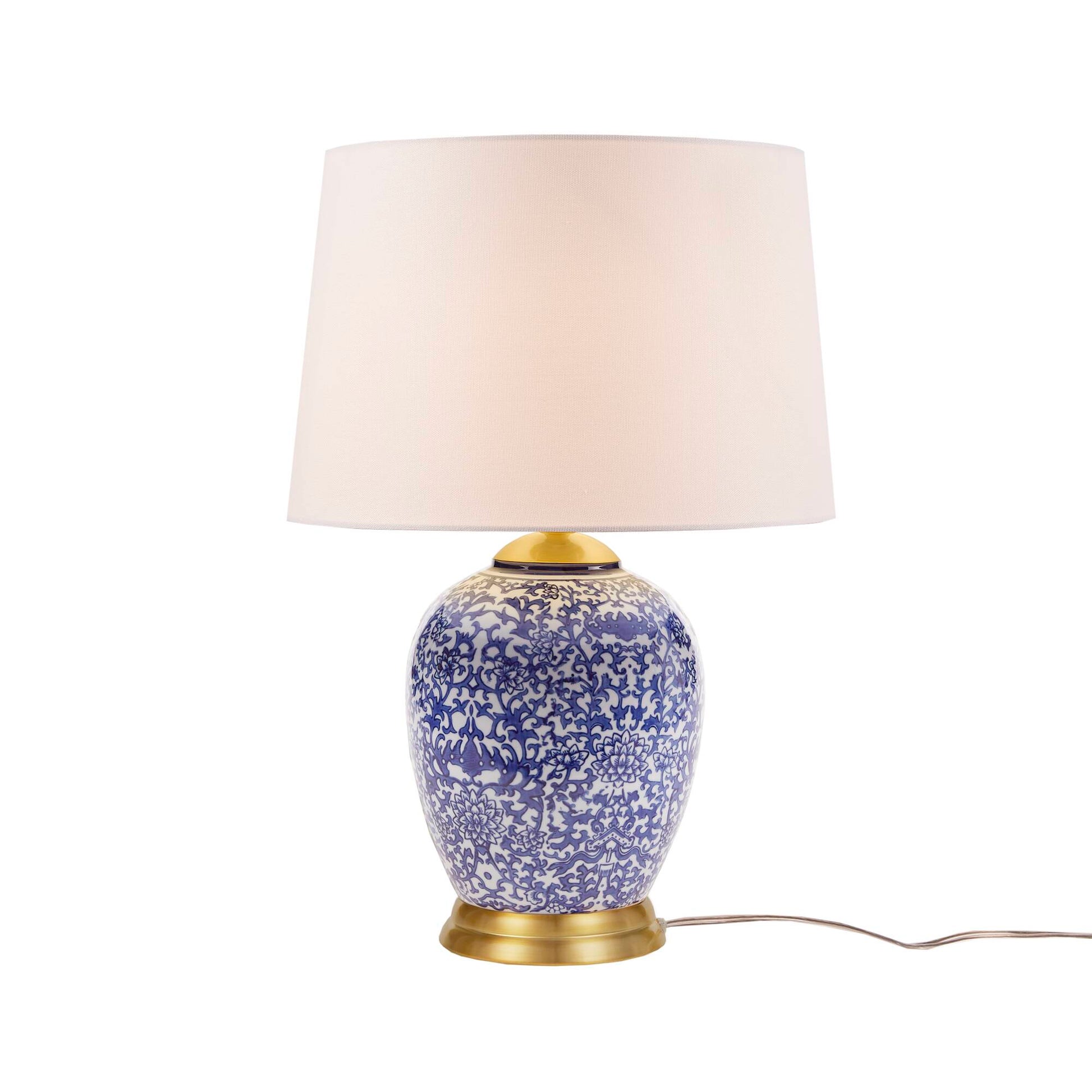 Hampton Hill Blue Ceramic Ginger Jar Table Lamp
