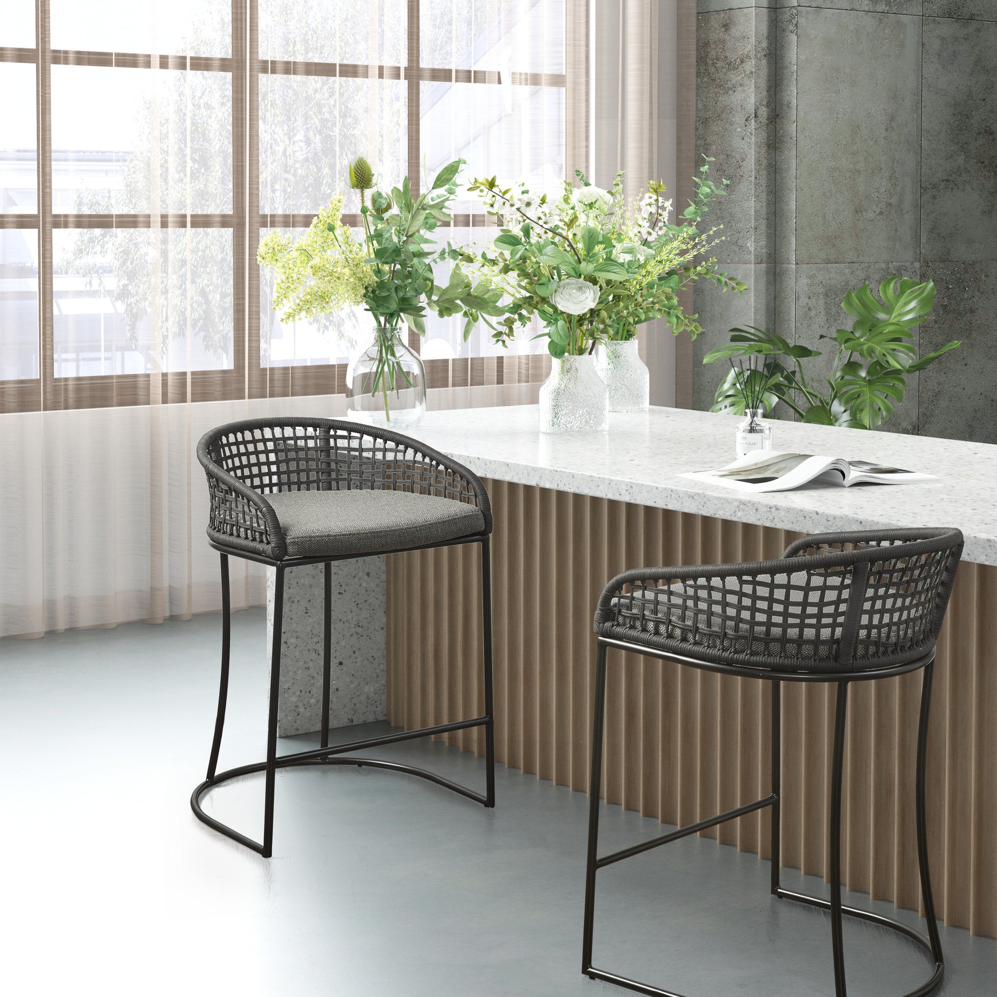 Madison Park Woven Counter Stool 25"