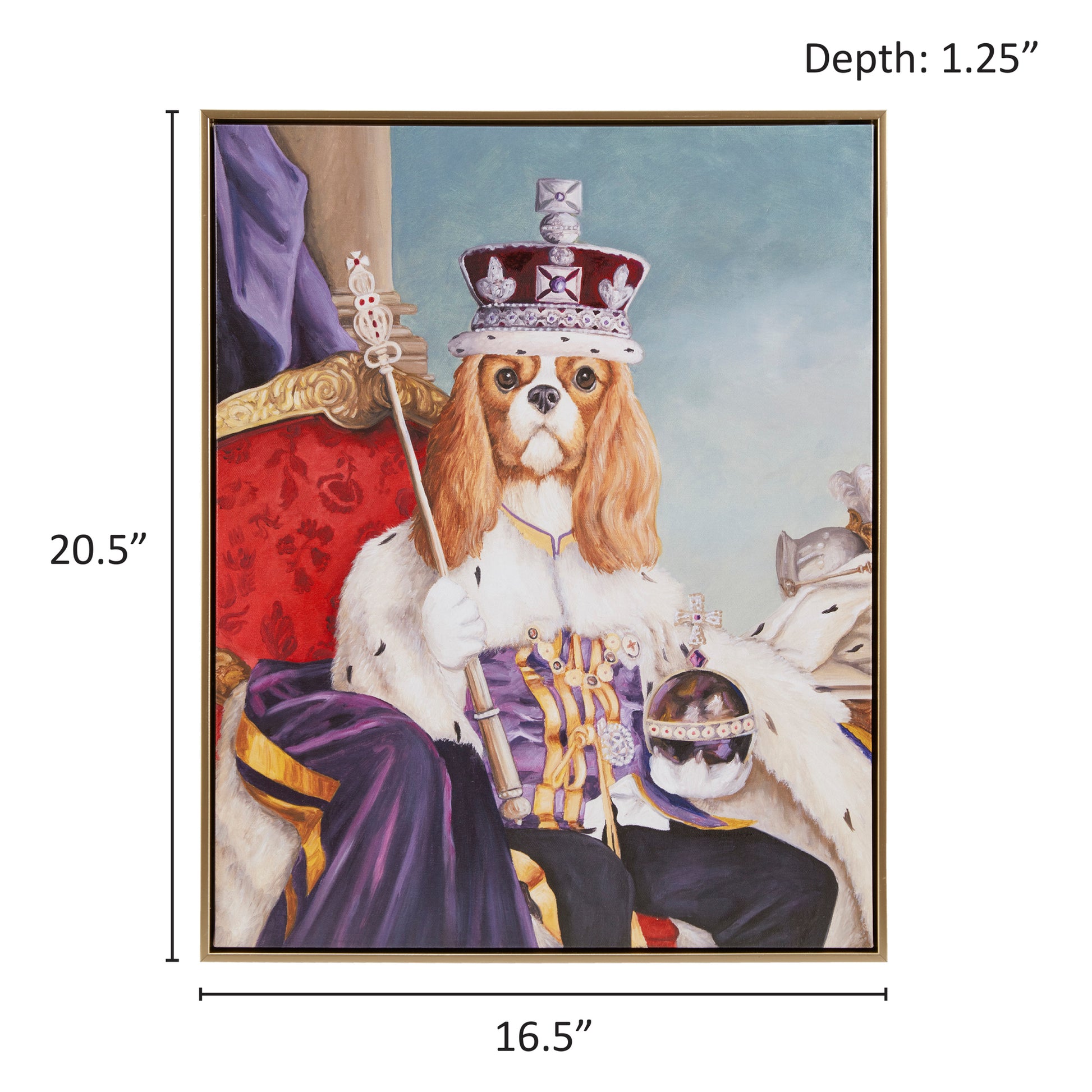 Madison Park King Charles Spaniel III Framed Canvas Wall Art