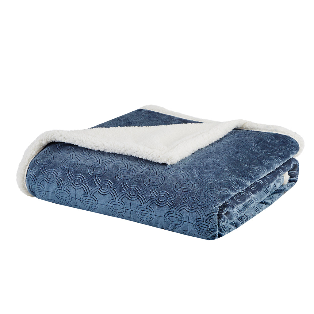 Madison Park Oversized Textured Plush Throw