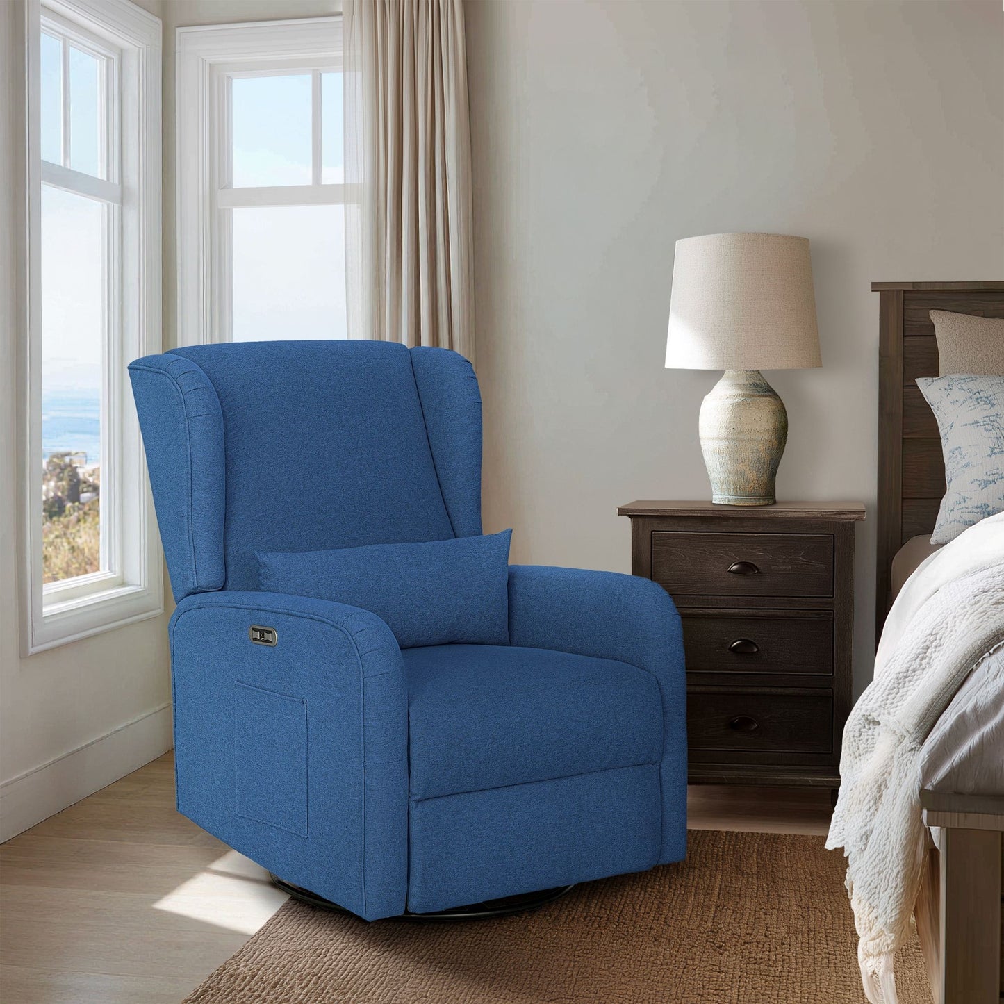 Candace Power Recliner 3-in-1 with Swivel, Glider, USB Ports