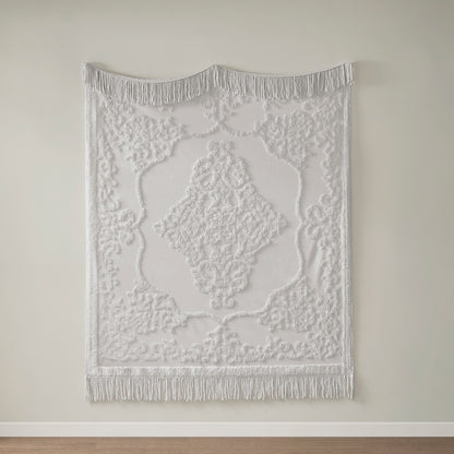 Madison Park 100% Cotton Tufted Chenille Lightweight Throw With Fringe Tassel 50" x 60"