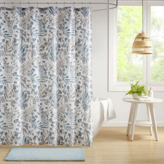 Madison Park Printed Seersucker Shower Curtain