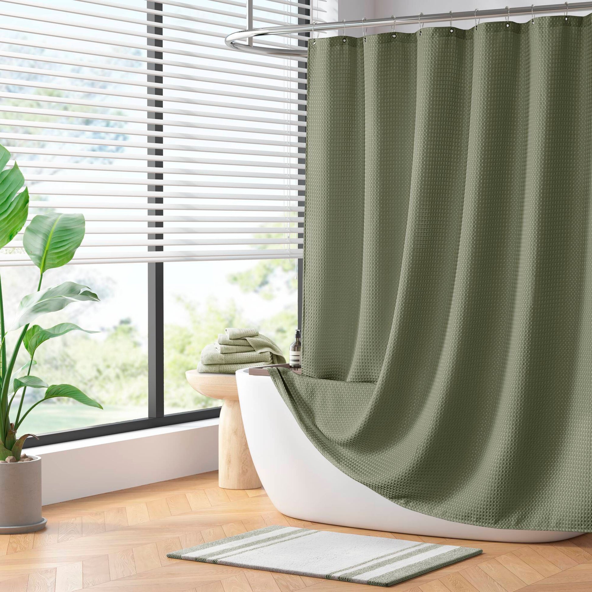 Madison Park Waffle Shower Curtain