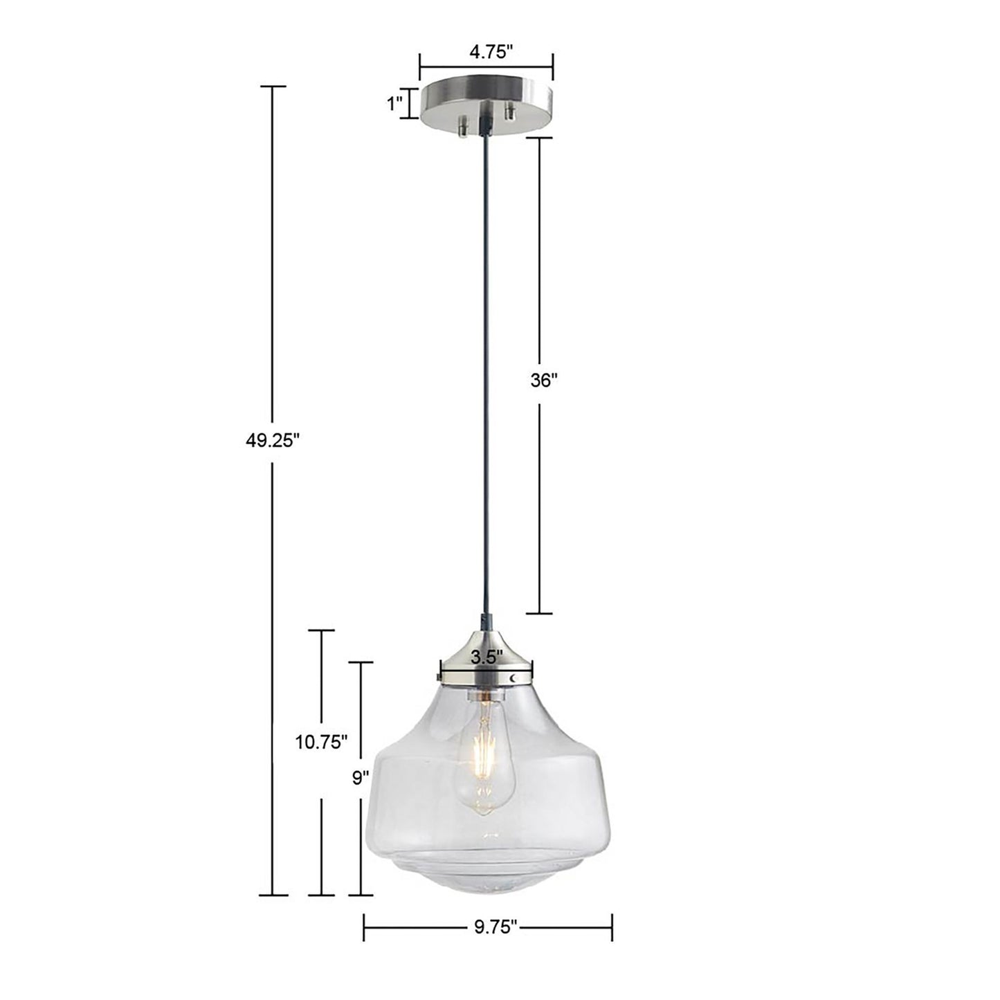 Hampton Hill Bell-Shaped Glass Pendant