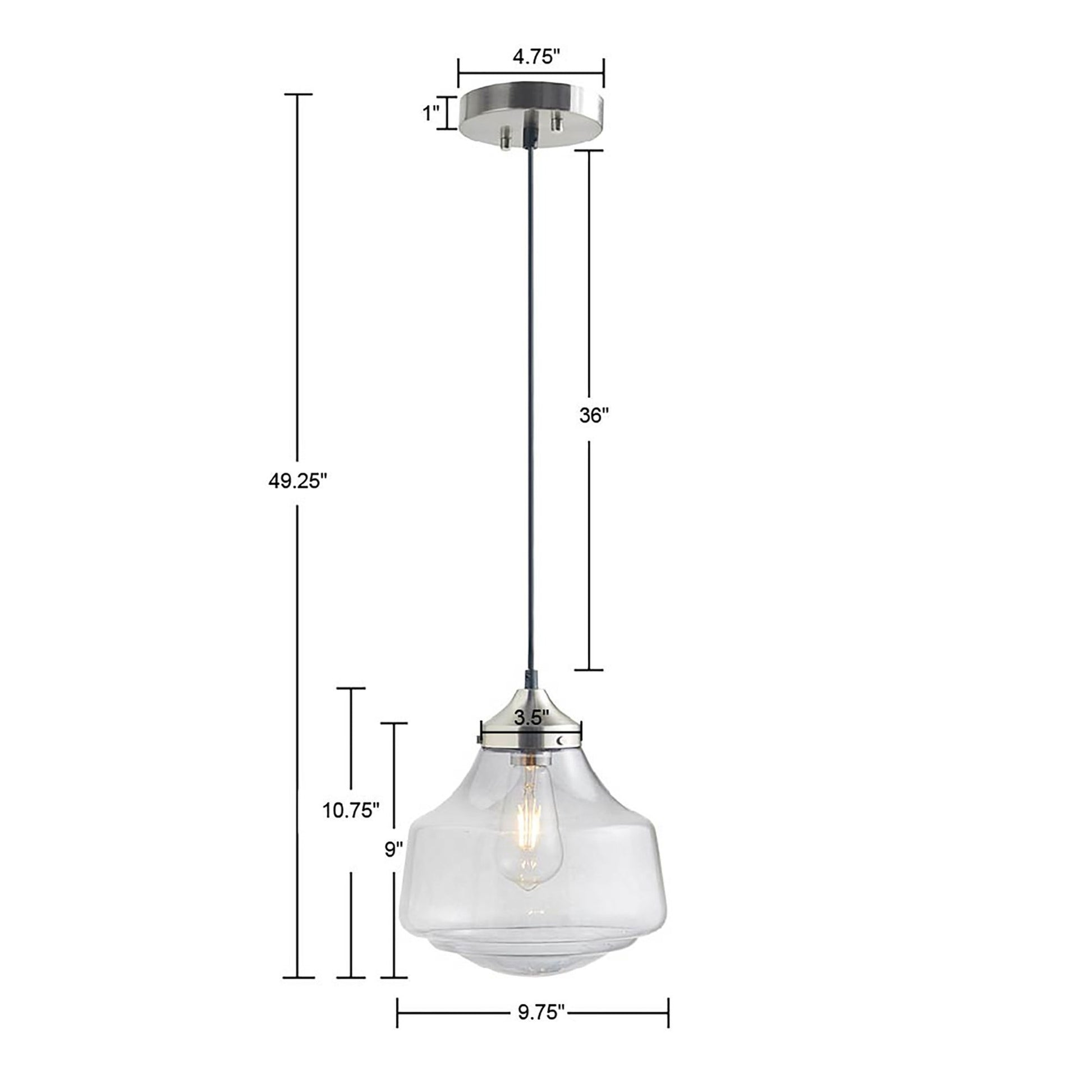 Hampton Hill Bell-Shaped Glass Pendant