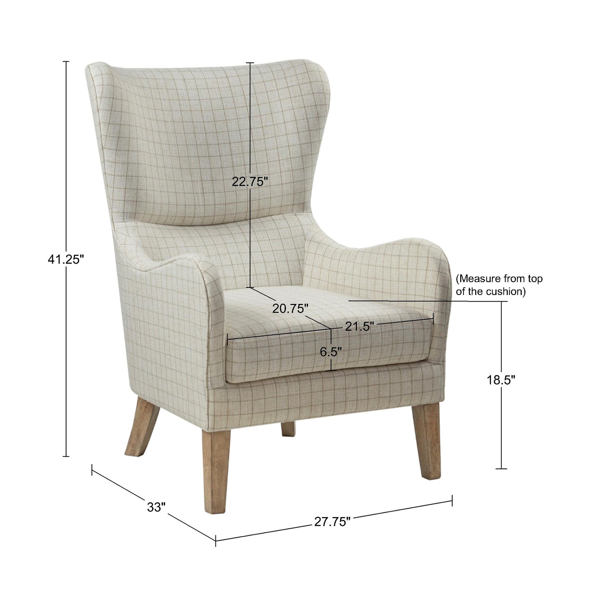 Madison Park Swoop Wing Chair