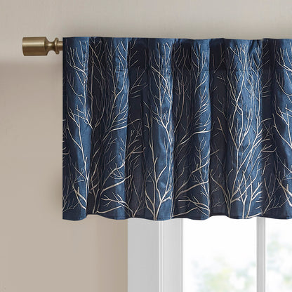 Madison Park Faux Silk Embroidered Window Valance