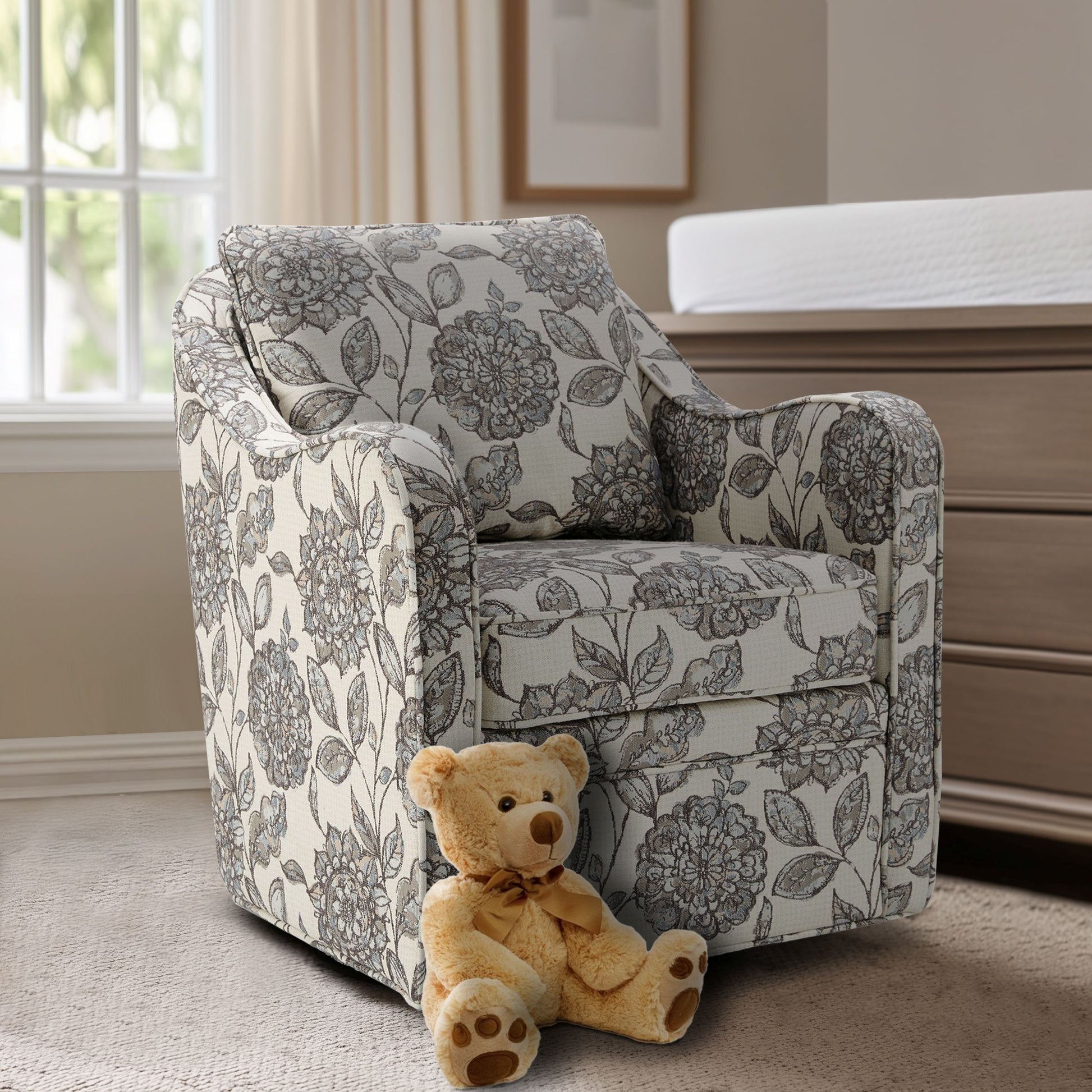 Madison Park Wide Seat Swivel Arm Chair