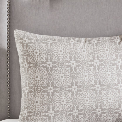 Madison Park 4 Piece Embroidered Cotton Reversible Duvet Cover Set