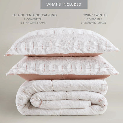 Madison Park Back Print Long Fur Comforter Mini Set