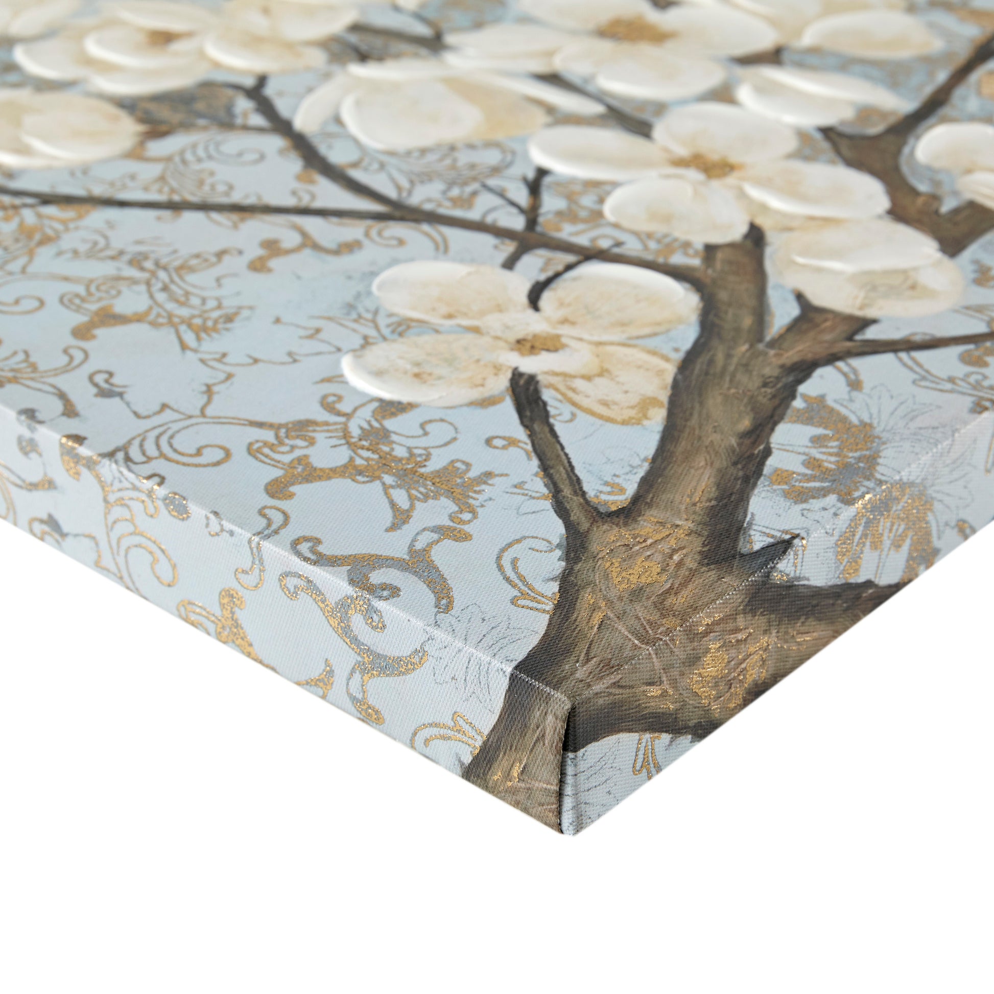 Madison Park Gold Foil and Hand Embellished Floral Canvas Wall Art