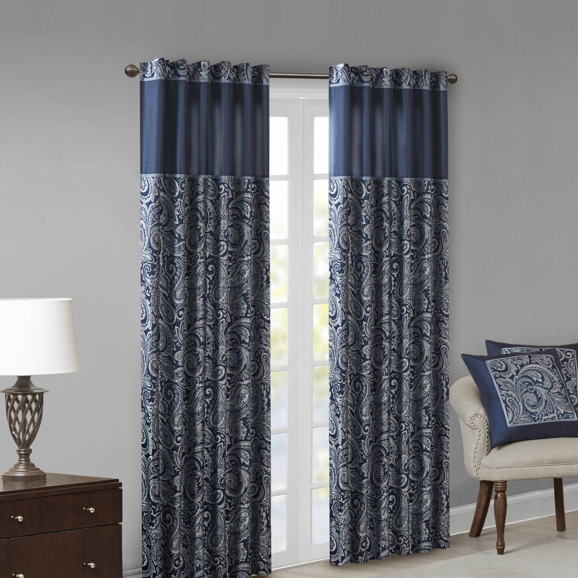 Madison Park Jacquard Curtain Panel Pair