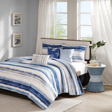 Marina 6-Piece Printed Quilt Set with Throw Pillows