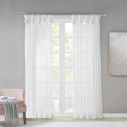 Madison Park Twist Tab Voile Sheer Window Pair