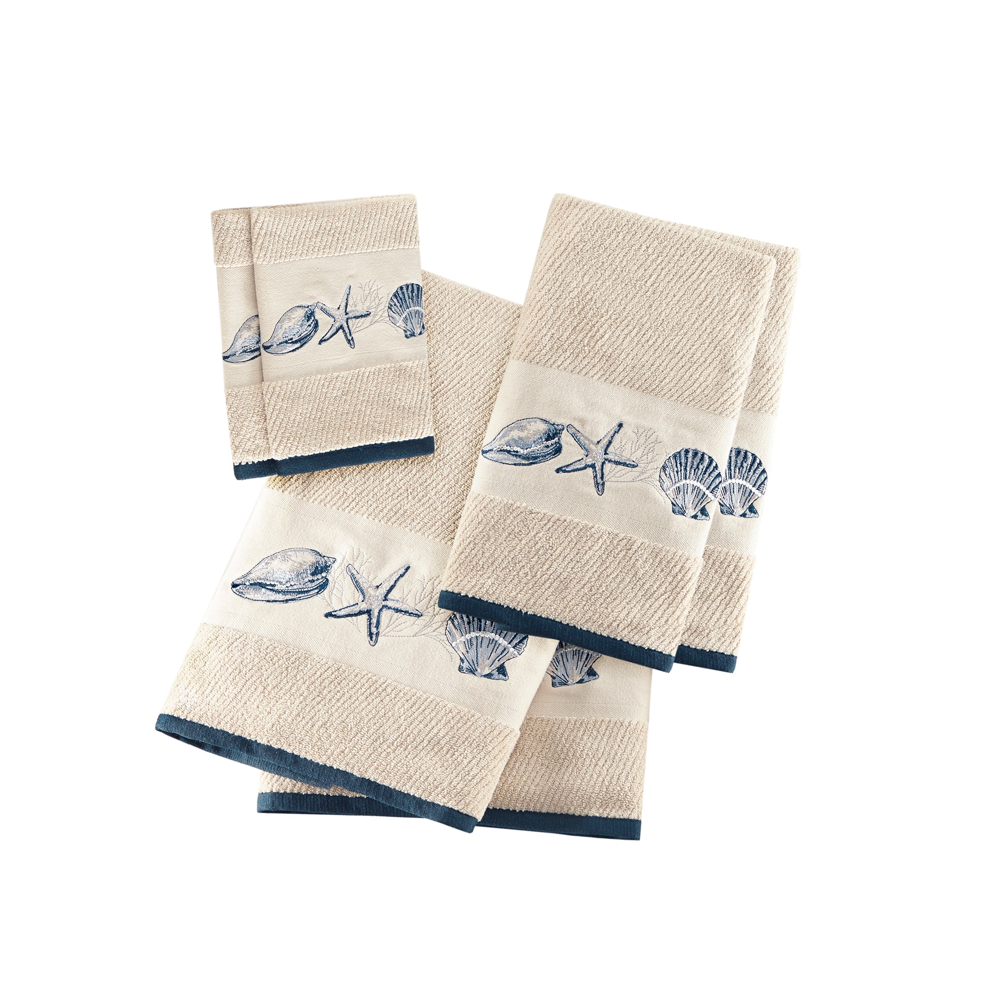 Madison Park Embroidered Cotton Jacquard 6 Piece Towel Set