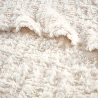 Madison Park Faux Fur Throw with Fringe