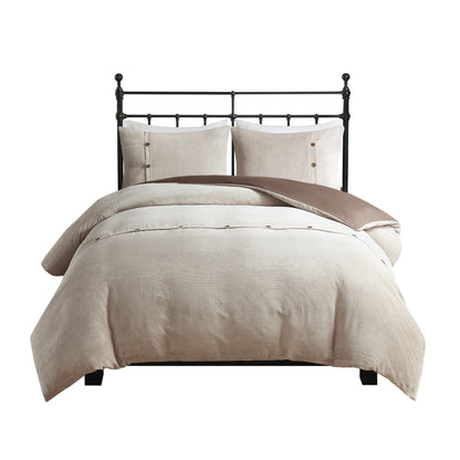 Madison Park 3 Piece Corduroy Duvet Cover Set