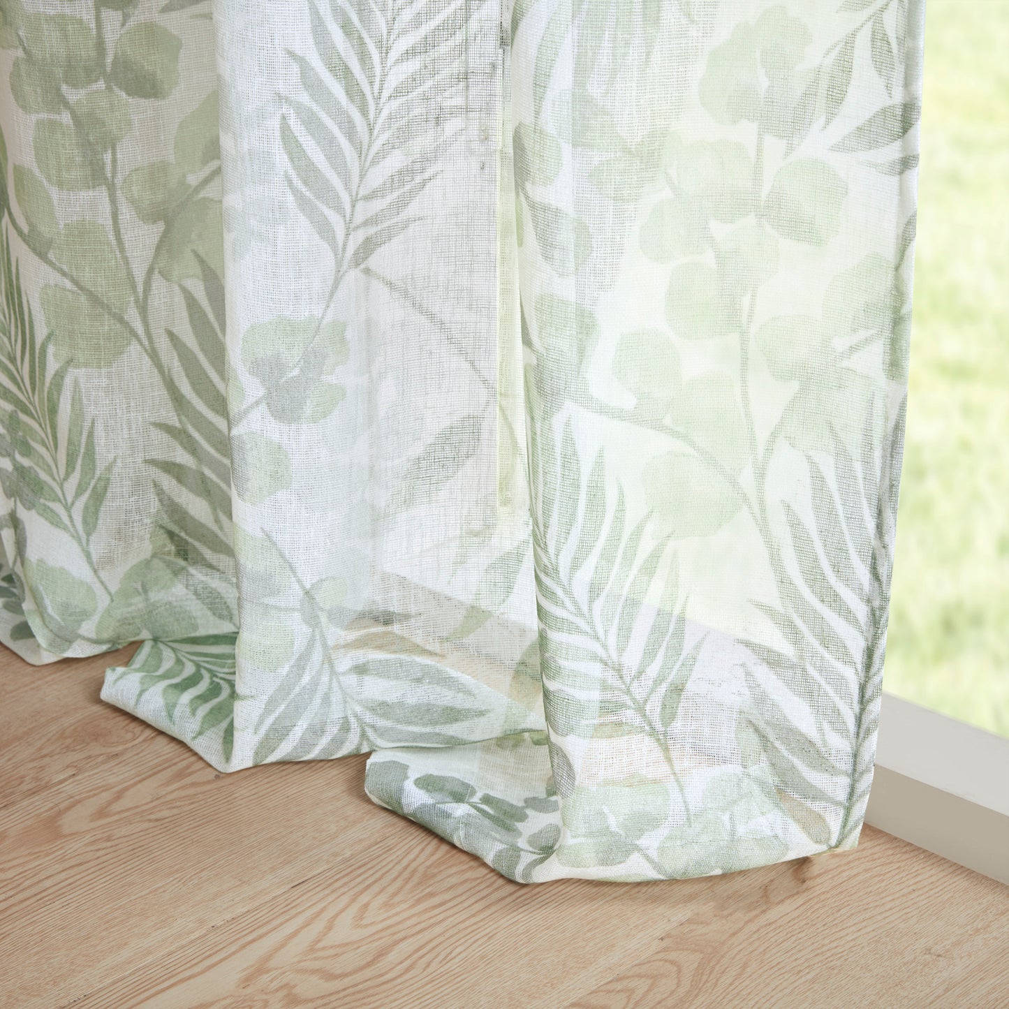 Madison Park Botanical Printed Texture Sheer Window Pair