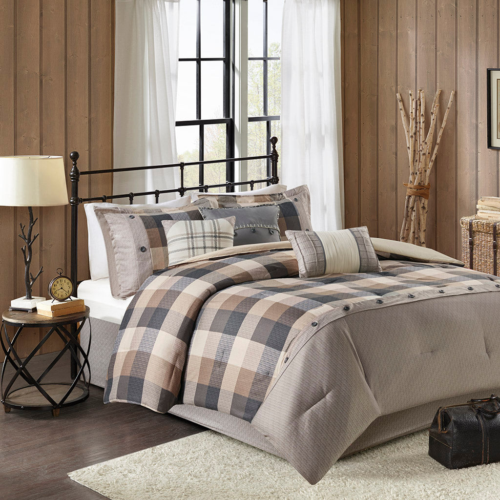 Madison Park 7 Piece Herringbone Comforter Set