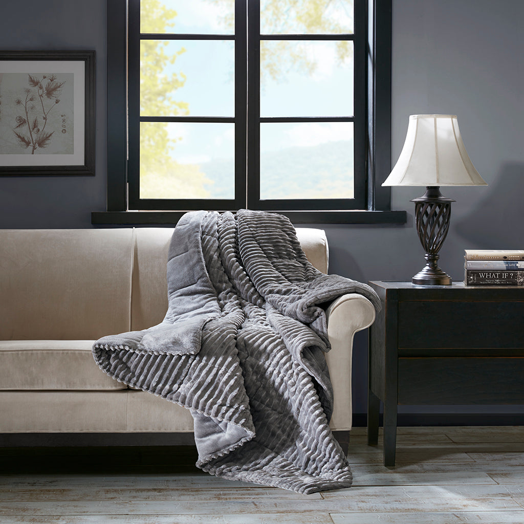 Madison Park Oversized Plush Down Alternative Filled Throw