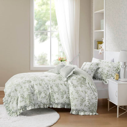 Adele Vintage Floral 5-Piece Comforter Set with Decorative Pillows