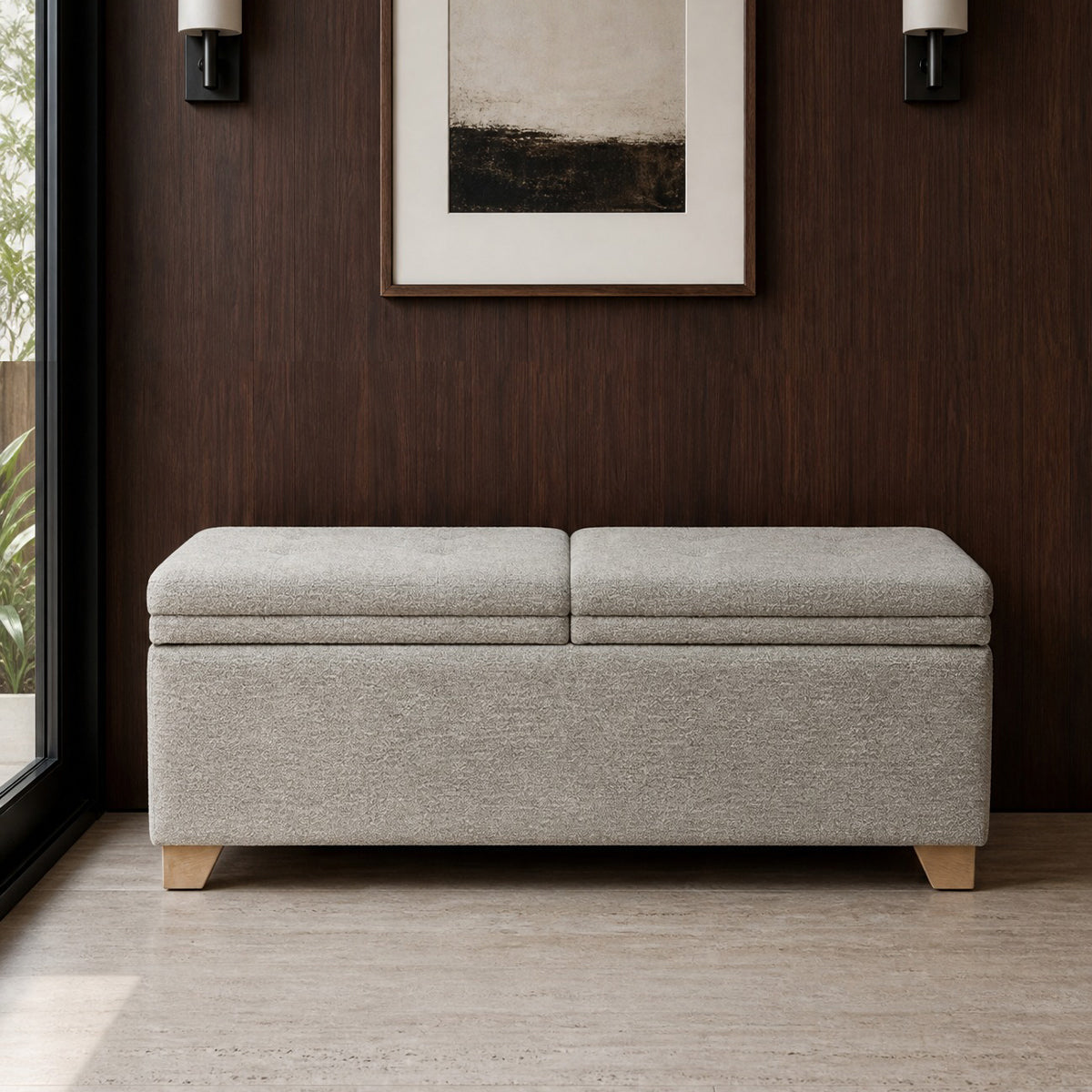 Ashcroft Dual Compartment Flip-Top Storage Bench