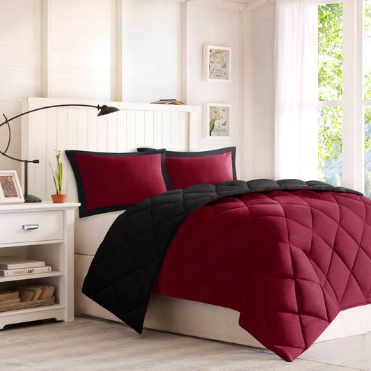 Larkspur 3M Scotchgard Diamond Quilting Reversible Down Alternative Antimicrobial Comforter Set