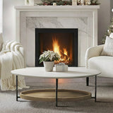 Beaumont 2-Tier Oval Coffee Table with Wood Storage Shelf