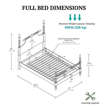Beckett Solid Wood Spindle Poster Bed