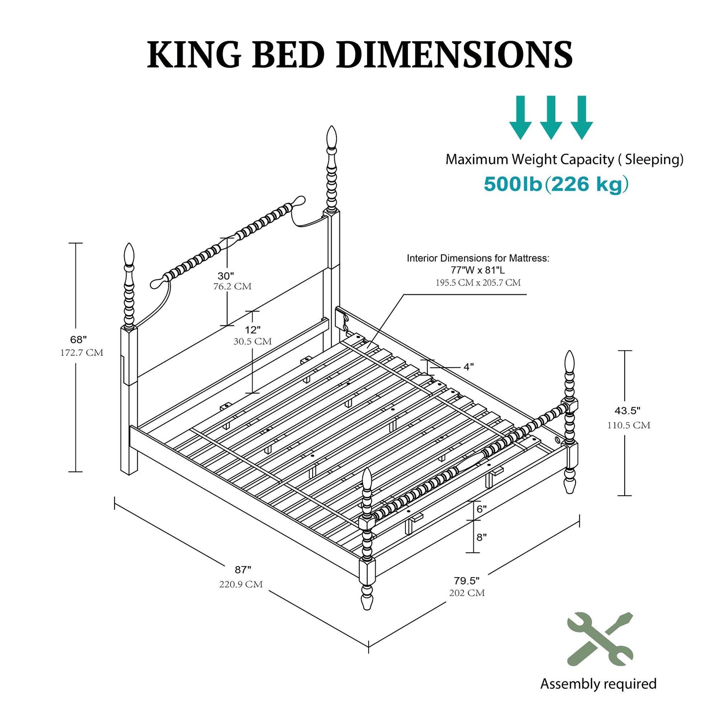 Beckett Solid Wood Spindle Poster Bed