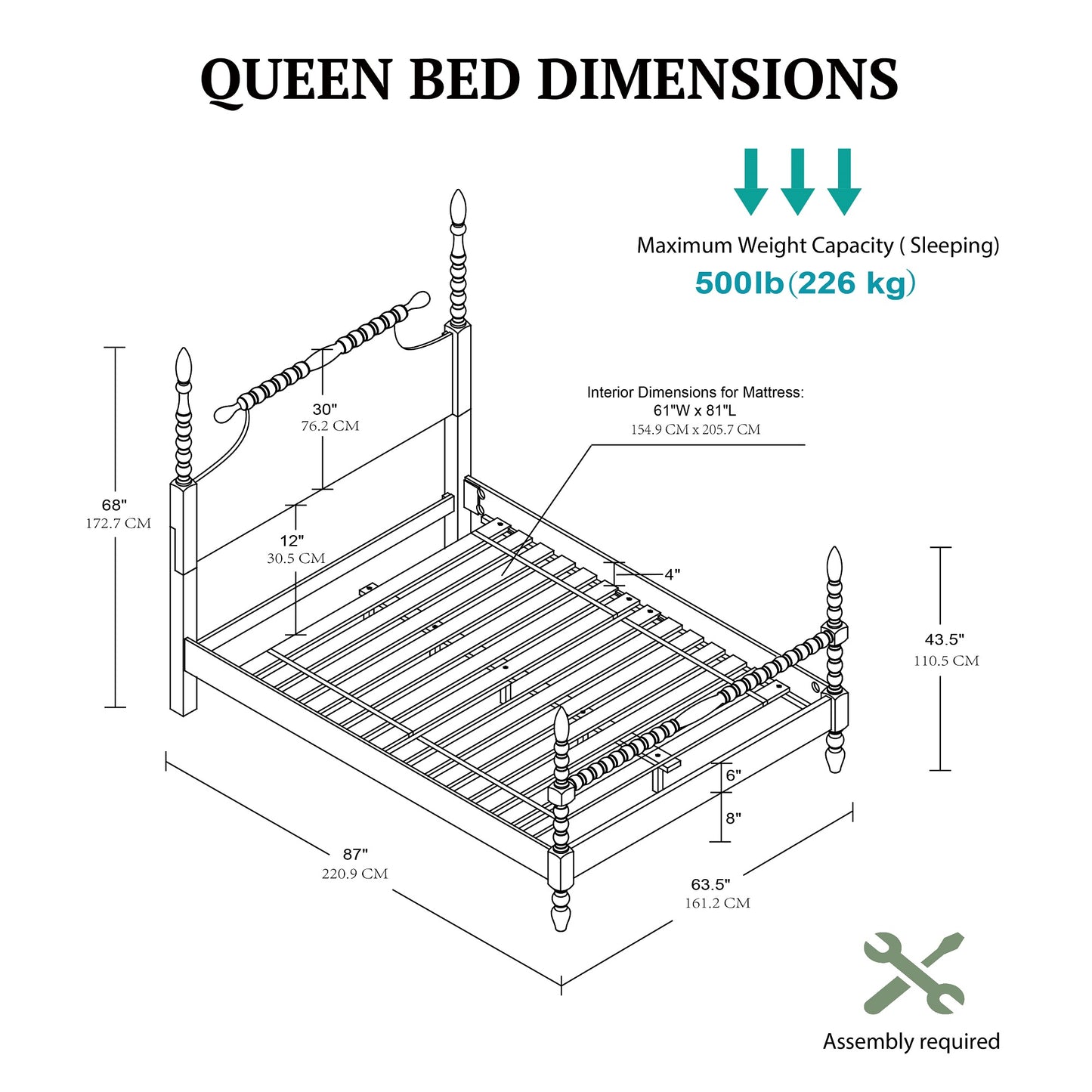 Beckett Turned Wood Spindle Bed