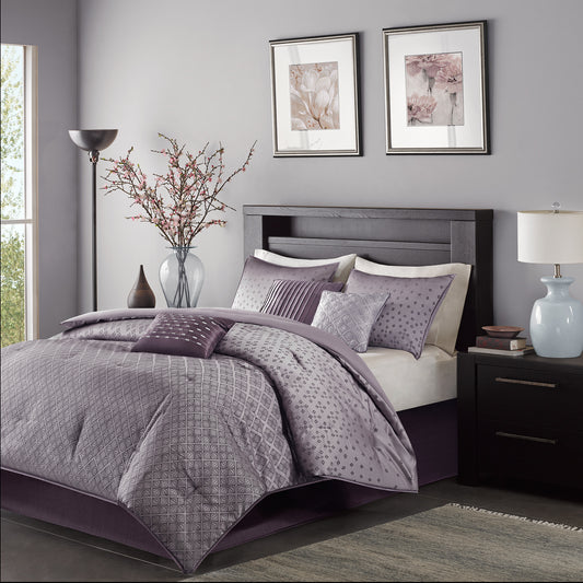 Biloxi 7 Piece Jaquard Comforter Set