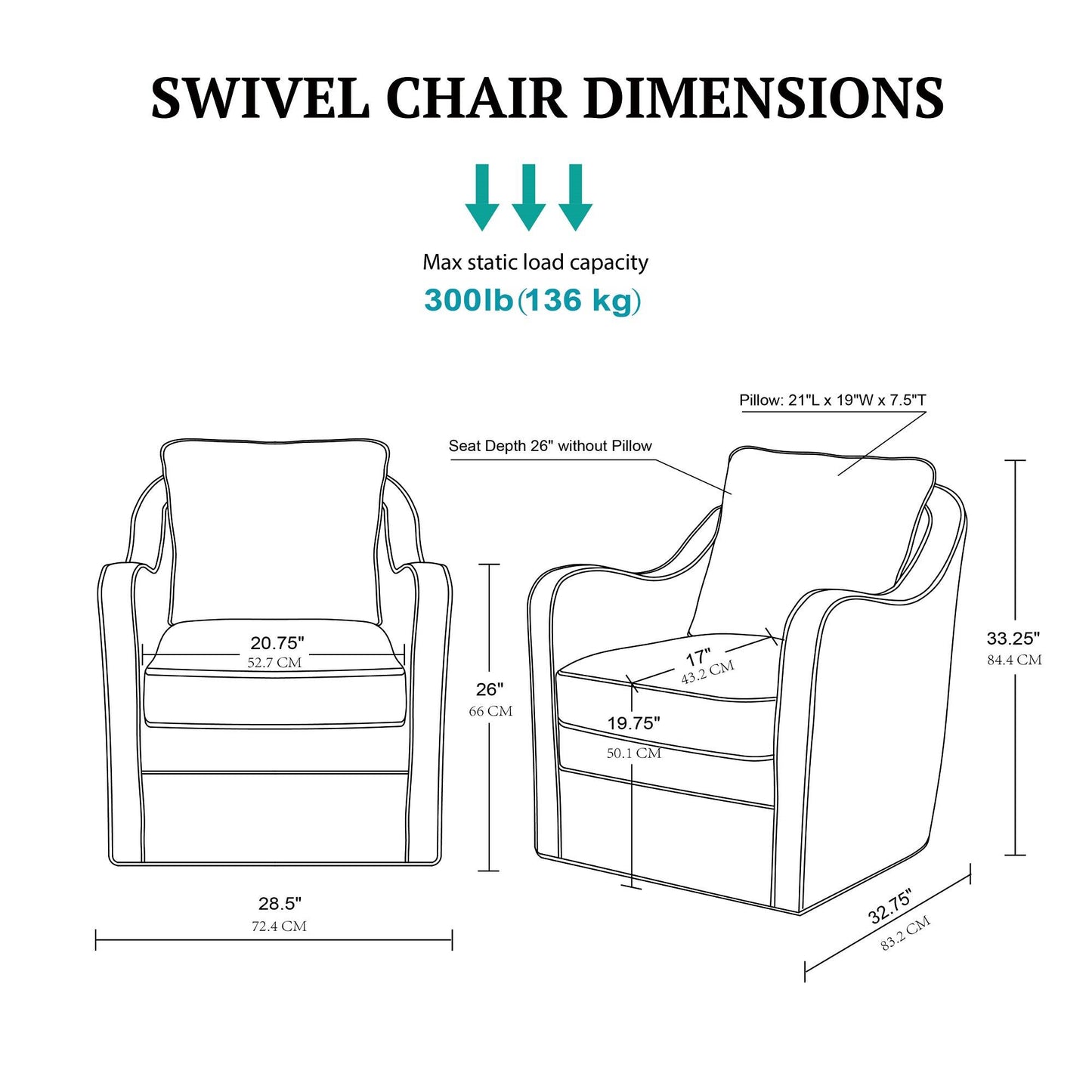 Brianne Upholstered Swivel Curved Armchair