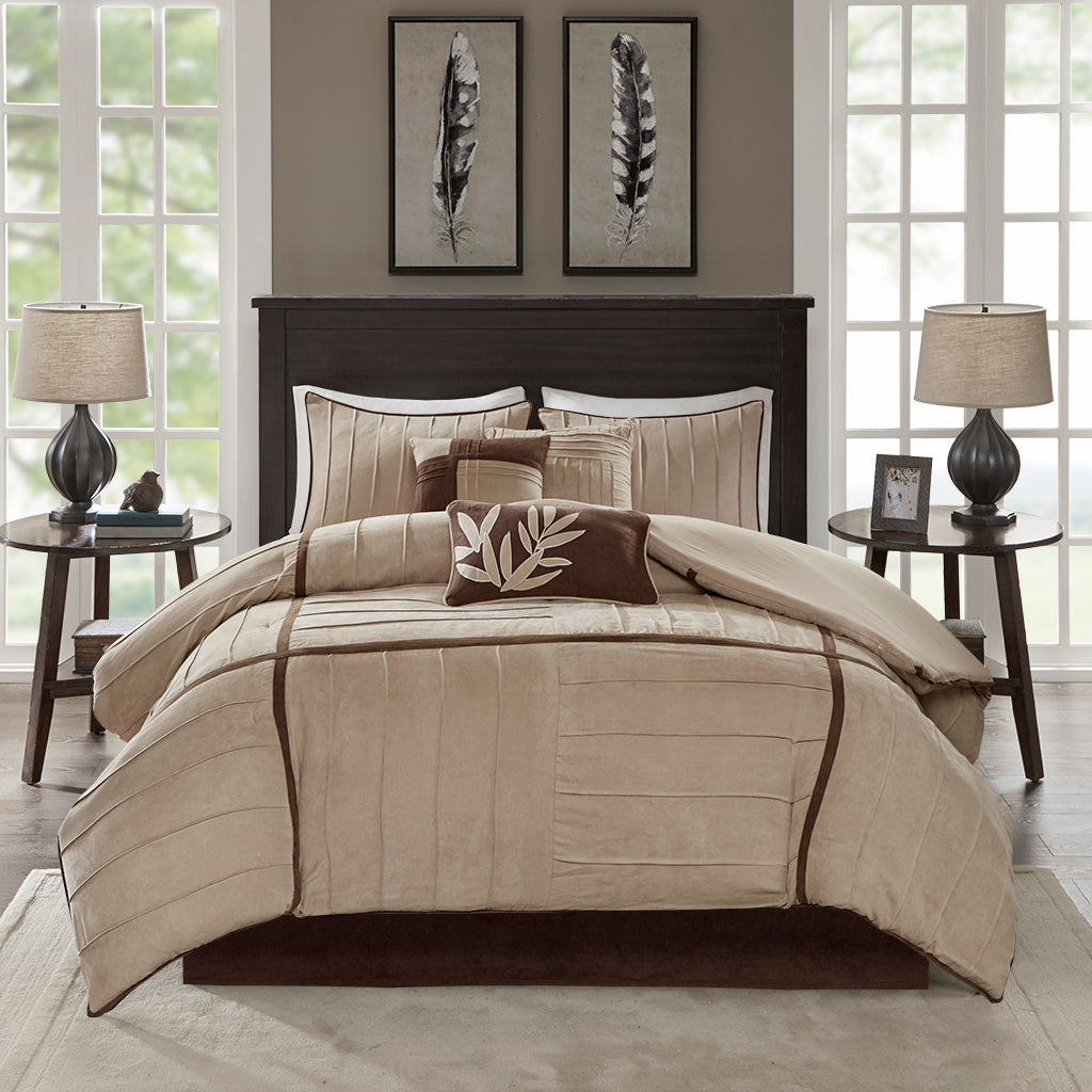 Dune 7 Piece Faux Suede Comforter Set