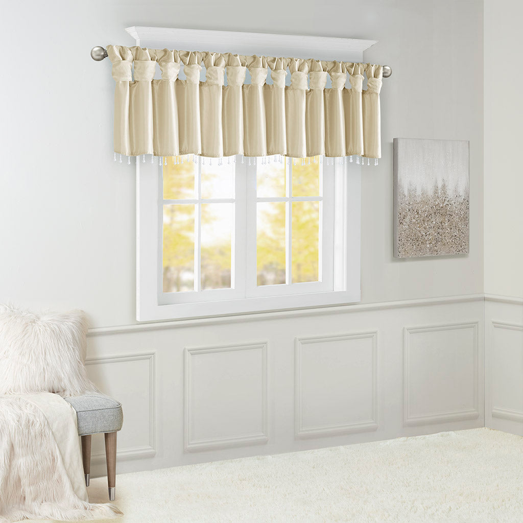 Emilia Lightweight Faux Silk Valance With Beads