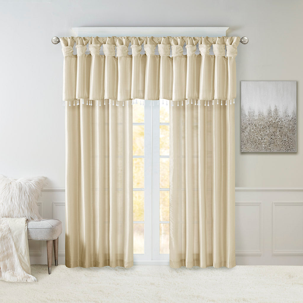 Emilia Lightweight Faux Silk Valance With Beads