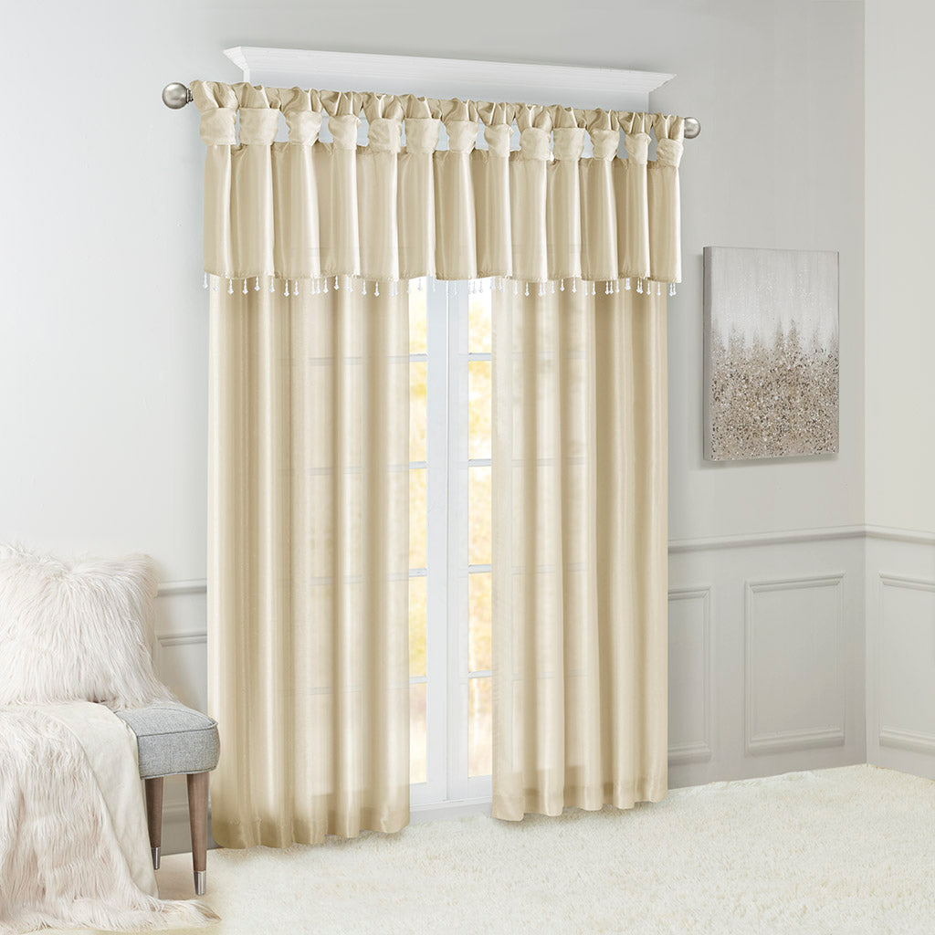 Emilia Lightweight Faux Silk Valance With Beads