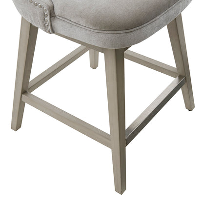 Emmett 360-degree swivel counter stool with nailheads