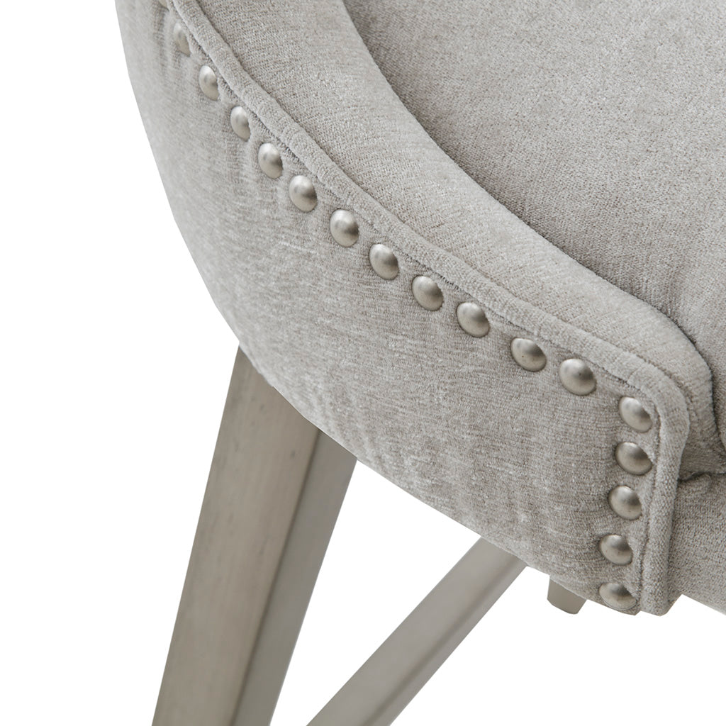 Emmett 360-degree swivel counter stool with nailheads