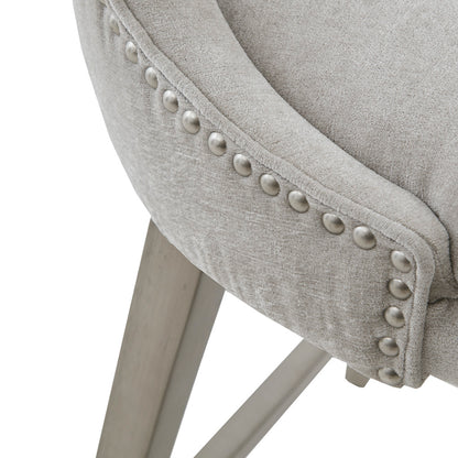 Emmett 360-degree swivel counter stool with nailheads