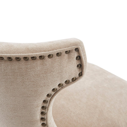 Emmett 360-degree swivel counter stool with nailheads