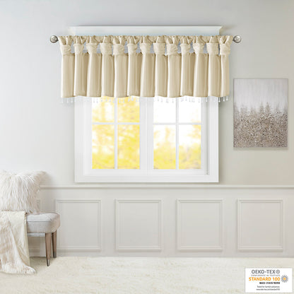 Emilia Lightweight Faux Silk Valance With Beads