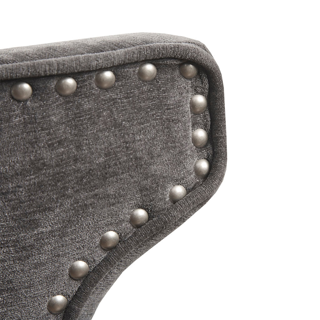 Emmett 360-degree swivel counter stool with nailheads