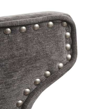 Emmett 360-degree swivel counter stool with nailheads