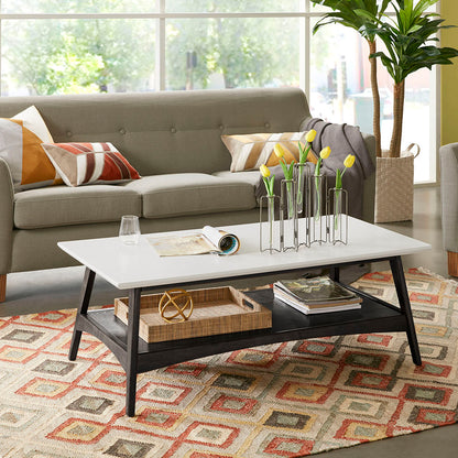 Parker Mid-century Coffee Table with Storage Shelf
