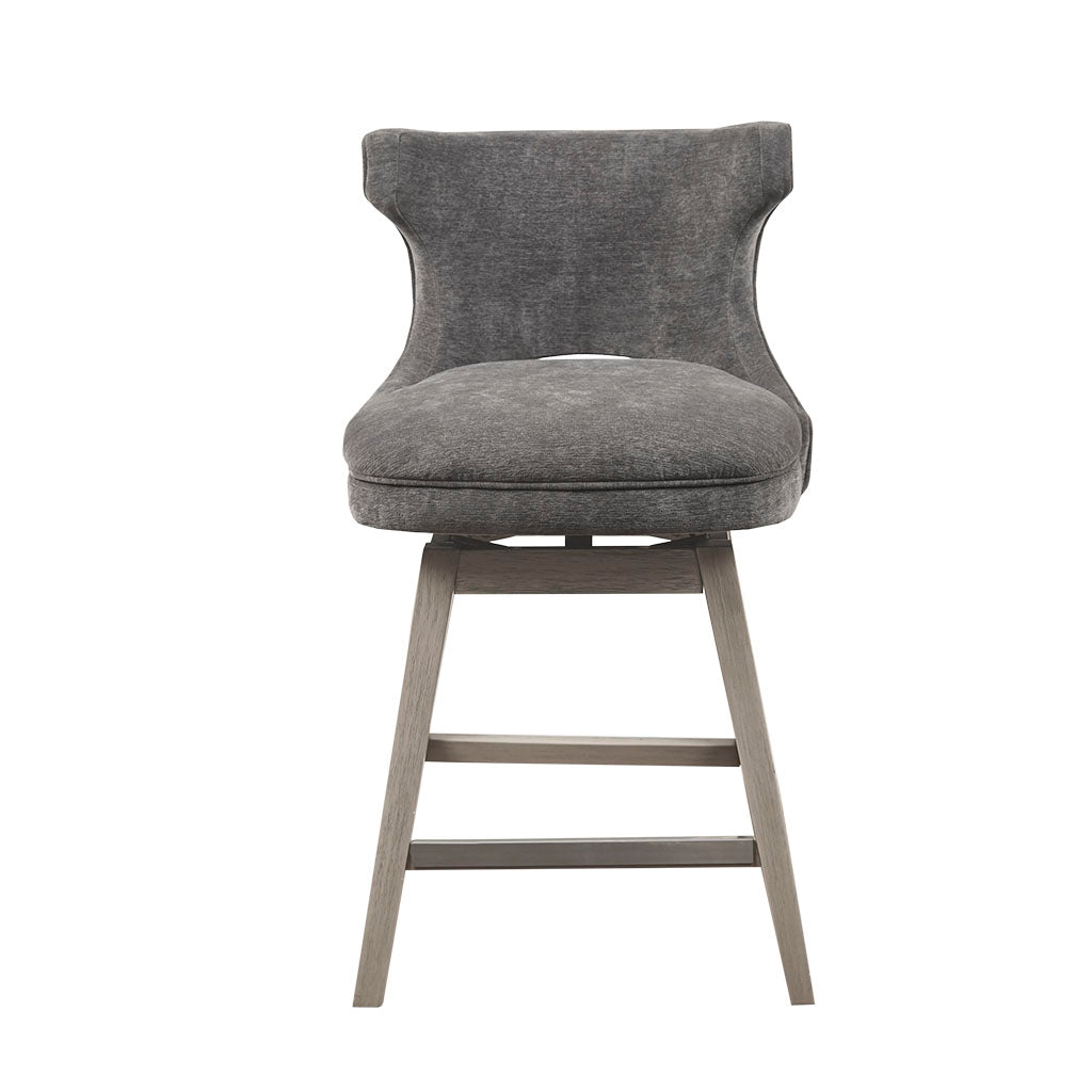 Emmett 360-degree swivel counter stool with nailheads