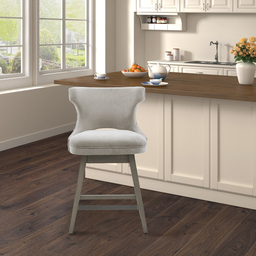 Emmett 360-degree swivel counter stool with nailheads