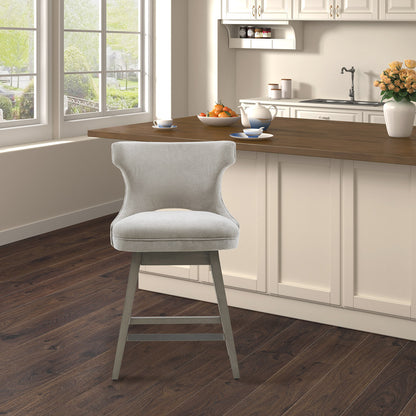 Emmett 360-degree swivel counter stool with nailheads