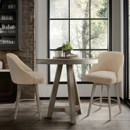 Pearce Swivel Upholstered Counter Stool (25.75'') with Solid Wood Legs & Metal Footrest